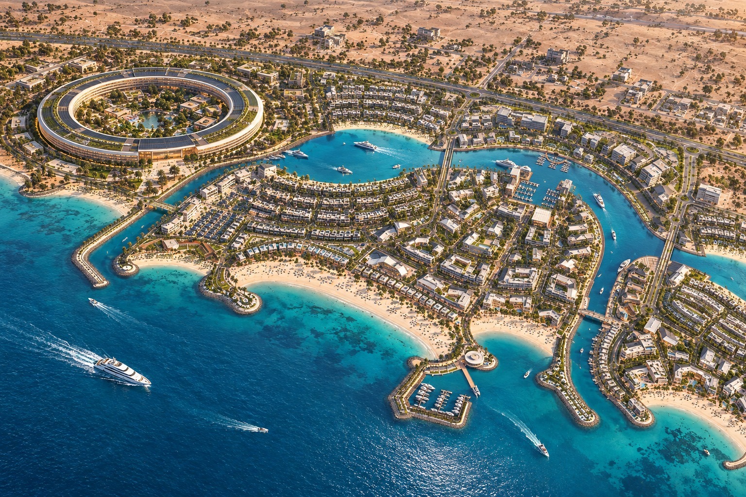 OWN Global Campus concept in the Mina master development, Ras Al Khaimah